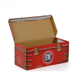 Retro Corrugated Packaging Box / Cardboard Boxes Full Color Printing