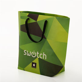 Green Luxury Custom Printed Packaging Bags , Paper Bags With Company Logo