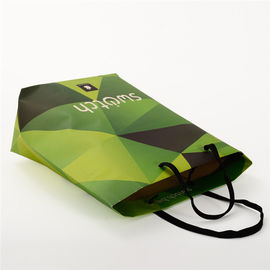 Green Luxury Custom Printed Packaging Bags , Paper Bags With Company Logo