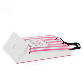 Foldable Customized Branded Paper Bags / Paper Gift Bags With Rope Handles