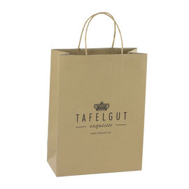 Custom Printed Kraft Paper Packaging Bags / Brown Paper Gift Bags Cmyk Printing
