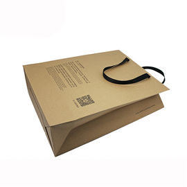 Large Brown Kraft Paper Shopping Bags Fashionable with Custom Printed Logo