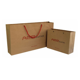 Natural Brown Kraft Paper Shopping Bags With Handles Custom Logo Printed