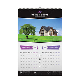 12 Months Custom Calendar Printing , Full Color Custom Wall Calendars With Hanger