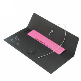 Black Color Custom Paper Card Envelopes Printing With String Closure