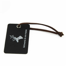 Black Printed Custom Paper Card cardboard Garment Hang Tags With String