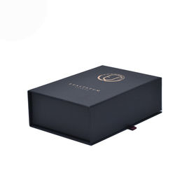 Magnetic Paper Perfum Packaging Box , Black Cosmetic Gift Box Custom Printing