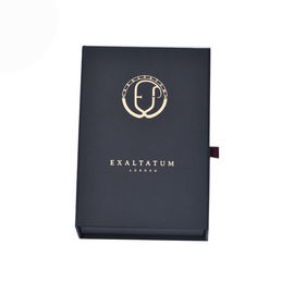 Magnetic Paper Perfum Packaging Box , Black Cosmetic Gift Box Custom Printing