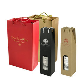 Paper Cardboard Wine Bottle Packaging Box With Custom Printed Logo