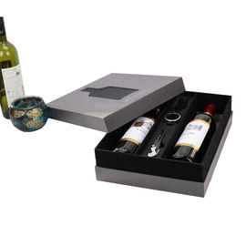 Two Piece Printed Red Wine Gift Boxes , Wine Bottle Packaging Box With Logo