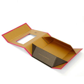 Rigid Paper Foldable Gift Box Book Shaped Yellow Color Your Own Logo Accept