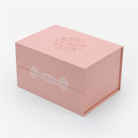 Pink Paper Gift Boxes With Magnetic Catch / Jewelry Cardboard Box