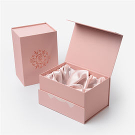 Pink Paper Gift Boxes With Magnetic Catch / Jewelry Cardboard Box