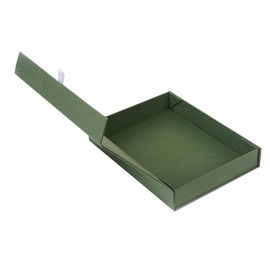 Green Magnetic Paper Gift Box Custom Logo / Foldable Cardboard Boxes