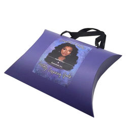 Custom Logo Wave Hair Gift Box Pillow Packaging Boxes With Handle
