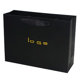 Custom Luxury Black Garment Packaging Paper Bag With Satin Ribbon Rope