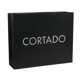 Custom Matt Lamination Luxury Black Packaging Paper Bags For Clothes Packaging