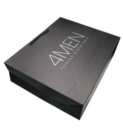 Custom Matt Lamination Luxury Black Packaging Paper Bags For Clothes Packaging