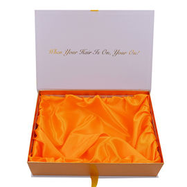 Luxury Custom Logo Wigs Packaging Box With Ribbon And Satin For Hair Extensions