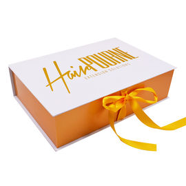 Luxury Custom Logo Wigs Packaging Box With Ribbon And Satin For Hair Extensions