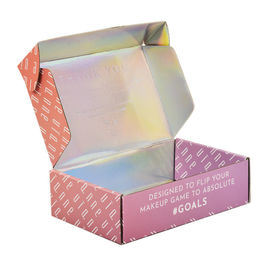 Custom Color Printed Iridescent Holographic Box / Makeup Mailer Holographic Cosmetics Product Packaging Box