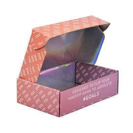 Custom Color Printed Iridescent Holographic Box / Makeup Mailer Holographic Cosmetics Product Packaging Box