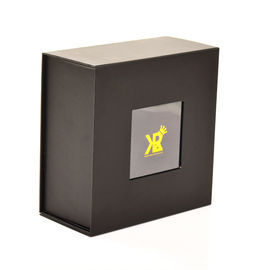 Custom Black Paper Rigid Cardboard Box With Clear PVC Window