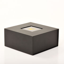 Custom Black Paper Rigid Cardboard Box With Clear PVC Window