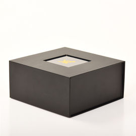 Custom Black Paper Rigid Cardboard Box With Clear PVC Window