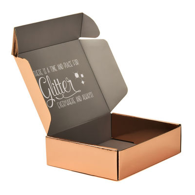 Custom Paper Rose Gold Metalized Boxes Packaging Metallic Mailer Box