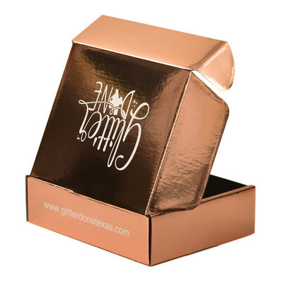 Custom Paper Rose Gold Metalized Boxes Packaging Metallic Mailer Box