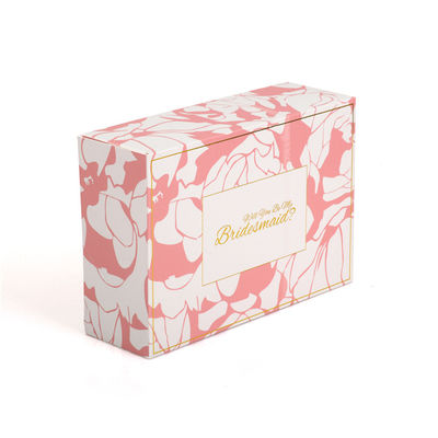 Cheap Custom Printed Pink Empty Premade Bridesmaid Gift Box For Wedding Packaging