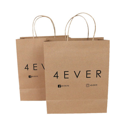 Wholesale China Gift Craft Brown Printed Kraft Paper Bags With Logo