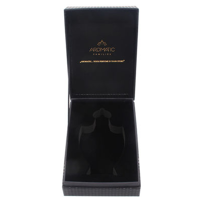 Black Rigid Paper Perfume Packing Box With Gold Logo