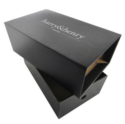 Luxury Black White Pull Out Sliding Drawer Type Shoe Box Packaging With Custom Logo