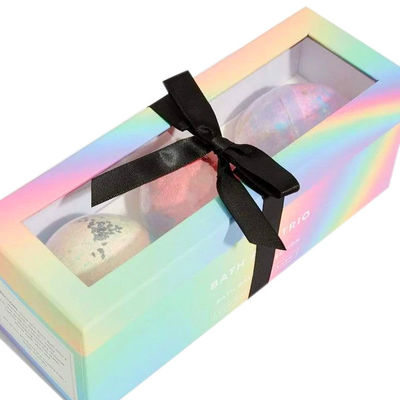 Custom Logo Printed Paper Rainbow Box Packaging Fancy Bath Bomb Packaging Gift Boxes Surprise