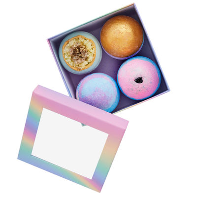 Custom Logo Printed Paper Rainbow Box Packaging Fancy Bath Bomb Packaging Gift Boxes Surprise