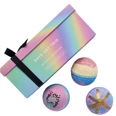 Custom Logo Printed Paper Rainbow Box Packaging Fancy Bath Bomb Packaging Gift Boxes Surprise