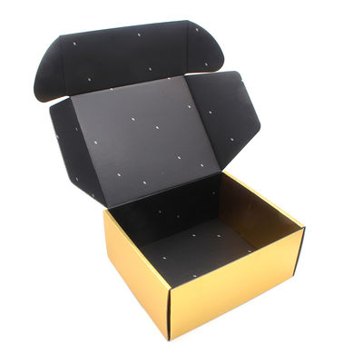 Custom printing Corrugated cardboard black and gold shipping box rose gold boxes packaging with logo