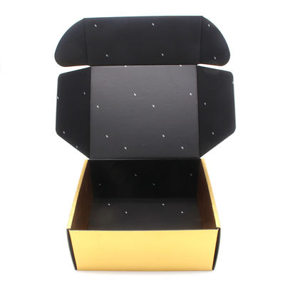 Custom printing Corrugated cardboard black and gold shipping box rose gold boxes packaging with logo
