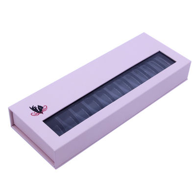 Custom Logo Small Purple Retail Fake Artificial Empty Nail Tip Boxes False Press On Nail Packaging Box