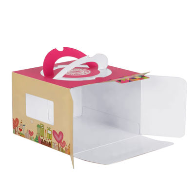 Custom Logo Printing Paper Tall Wide Wholesale Wedding Birthday Christmas Bakery Cake Packaging Box With Window