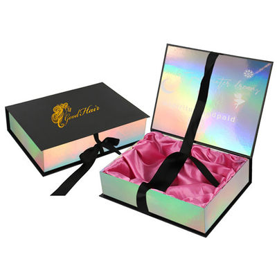 Custom Logo Printed Creative Weave Satin Braiding Wig Hair Extension Packaging Boxes For Bundles