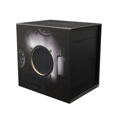 2020 New Design Oem Service Rigid Paper Black Square Custom  Wrist Watch Packaging Gift Box Magnetic Closure