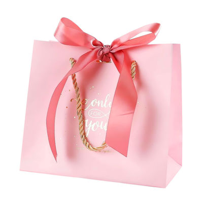 Custom Printing Paper Boutique Pink Gift Bag Popular Shopping Packaging Shipping Bag For Clothing Apparel