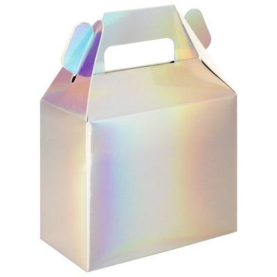 Custom Logo Printed Holographic Iridescent Foil Gable Packaging Boxes