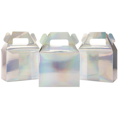 Custom Logo Printed Holographic Iridescent Foil Gable Packaging Boxes