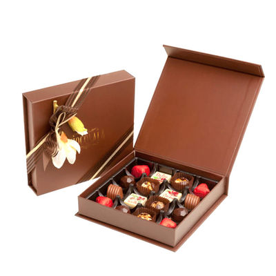 Custom Logo Printed Paper Compartment Truffle Chocolate Gift Packaging Box With Dividers