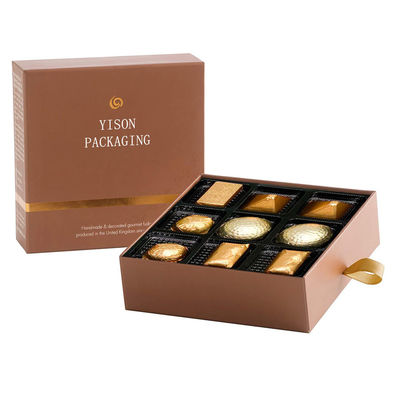 Custom Logo Printed Paper Compartment Truffle Chocolate Gift Packaging Box With Dividers