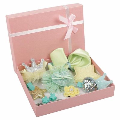 Custom Printed Pink Christmas Hair Clip Set Accessories Gift Box Packaging